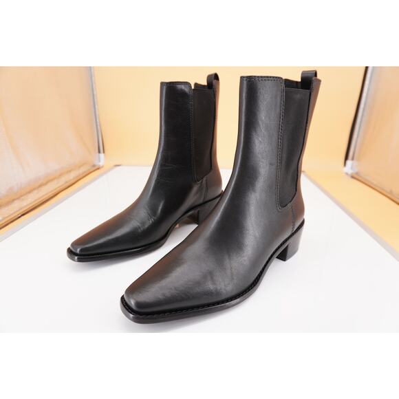 Tory Burch Sierra Black Leather Chelsea Ankle Booties SZ 7.5 Pointy New $435 - Picture 4 of 11